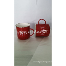 bright red decals enamel coating water cup & enamel mugs